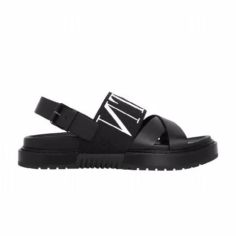 Valentino Crossover-Strapped Sandal 'VLTN - Black'