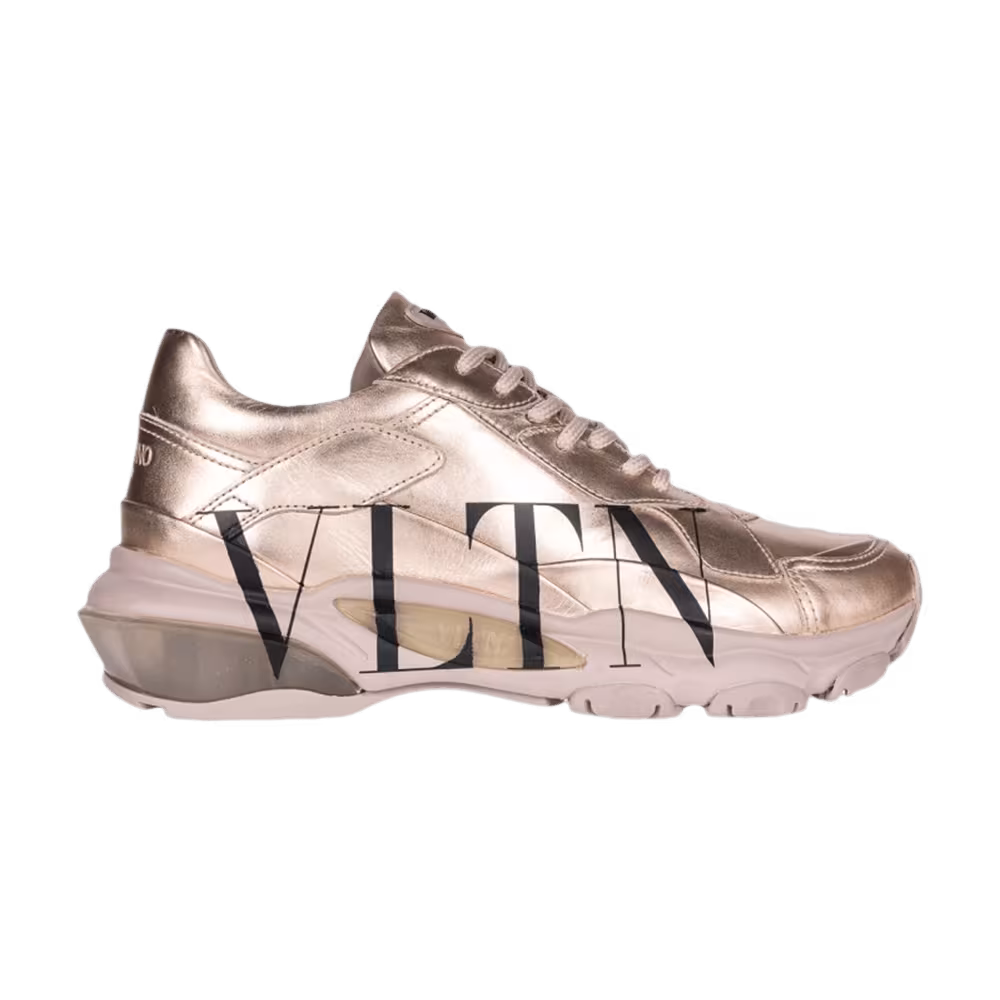 Valentino Women's Bounce VLTN Logo - Metallic Blush Pink