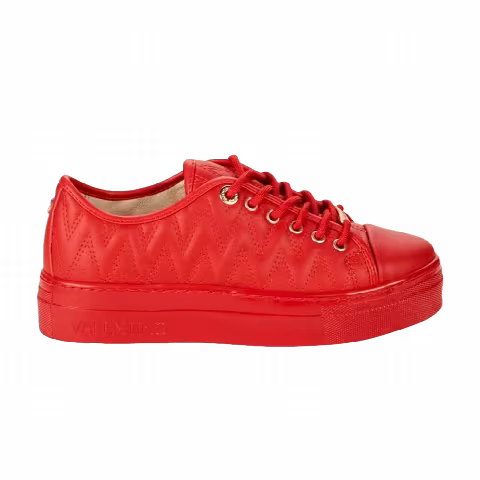 Valentino Chevron-Quilted Leather Platform Sneaker 'Red'