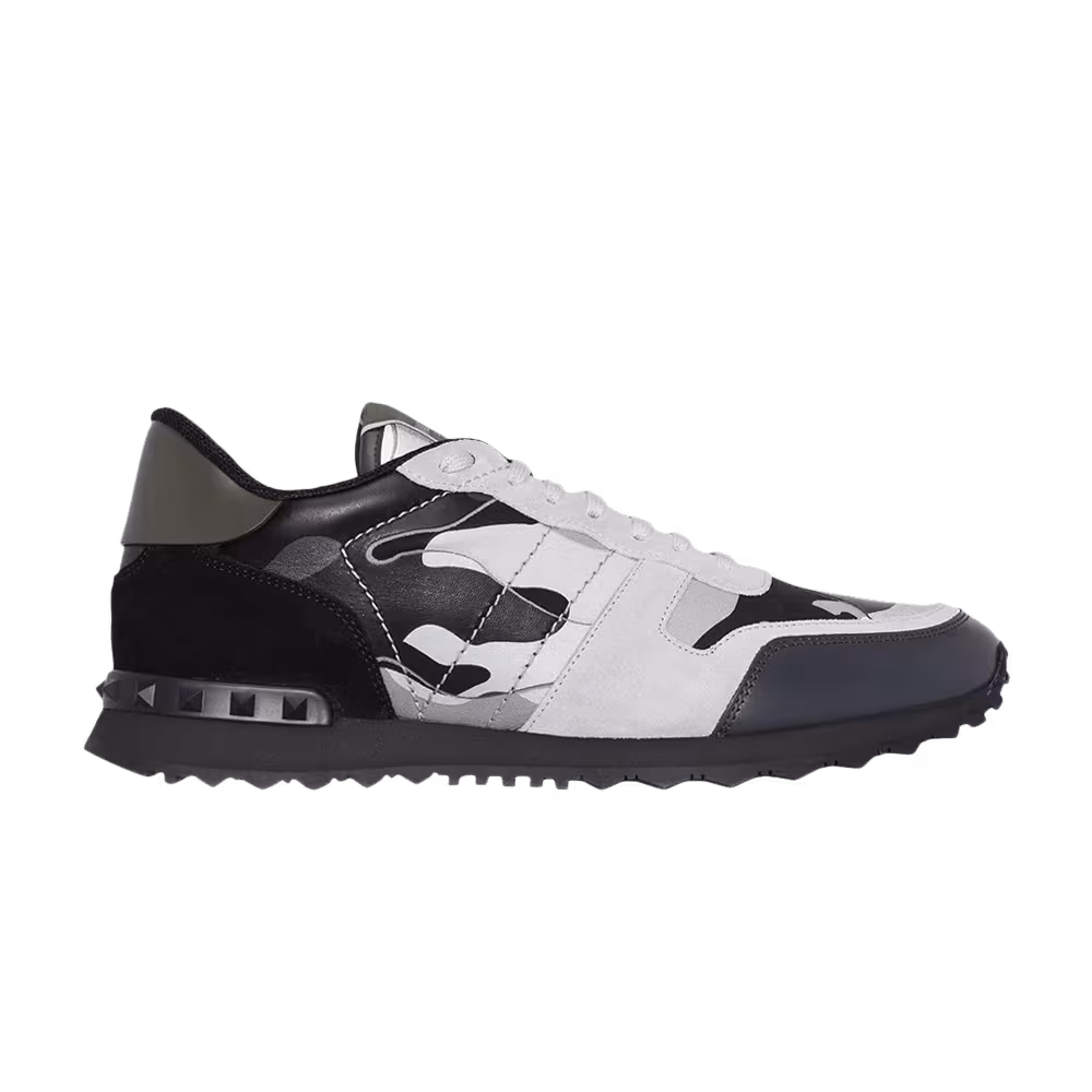Valentino Rockrunner Rockstud Lace Grey Black Camo
