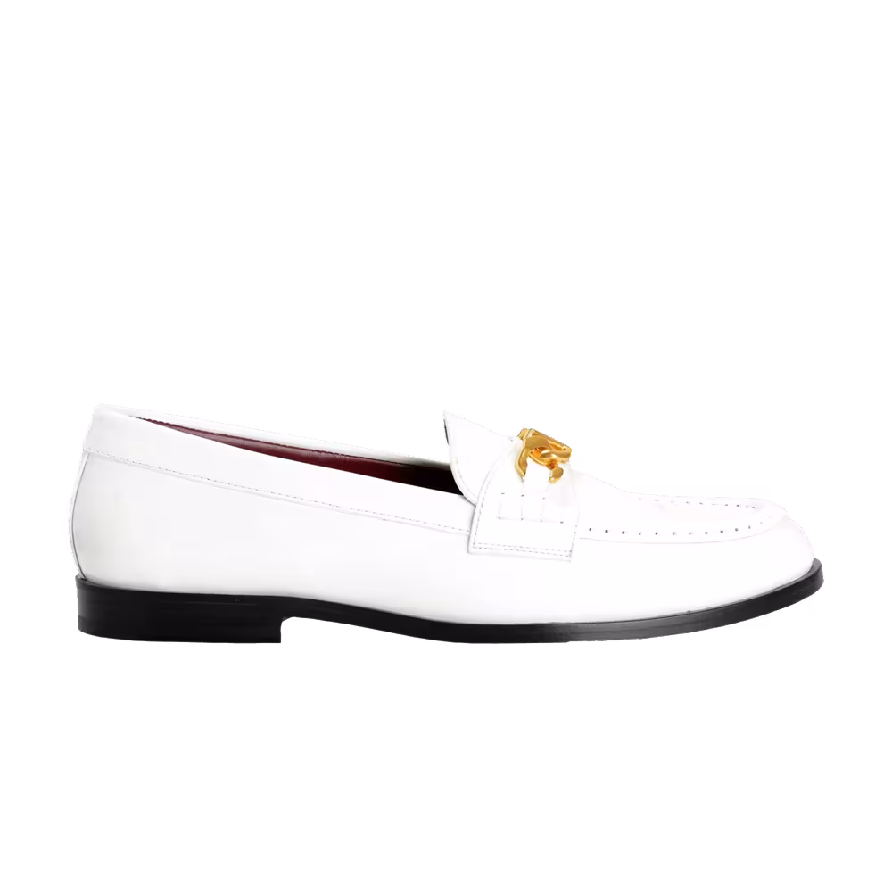 Valentino Women's V Logo Chain Loafer White