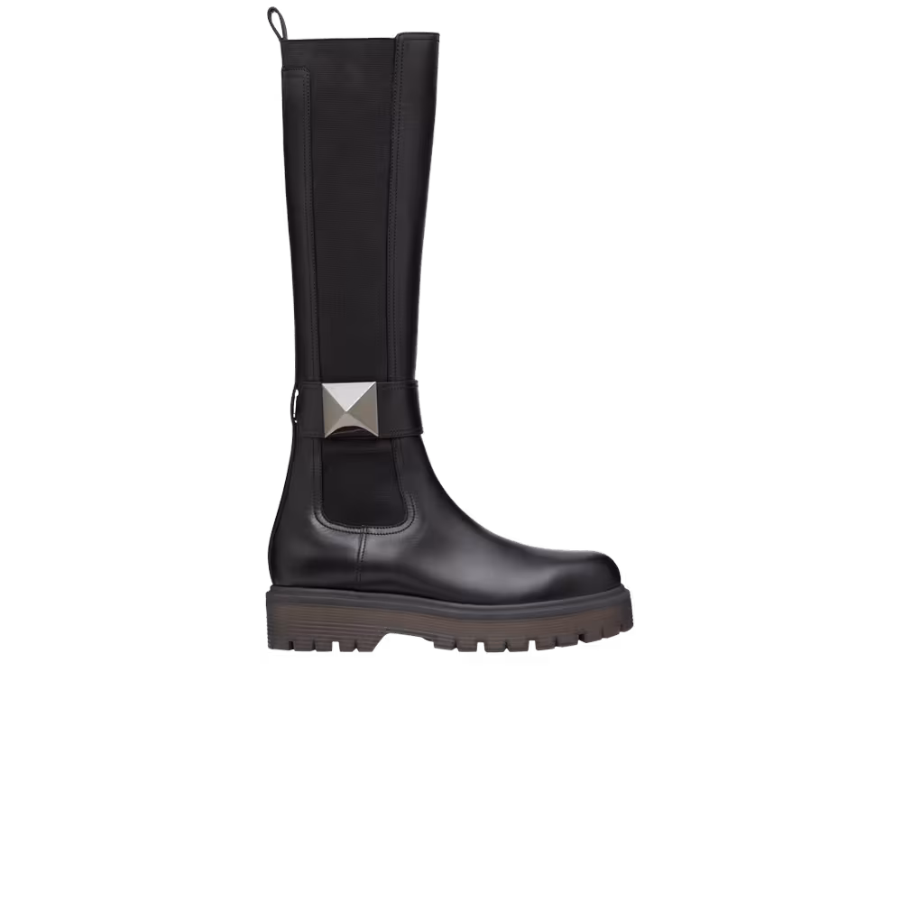 Valentino Women's One Stud 45mm Boot Black