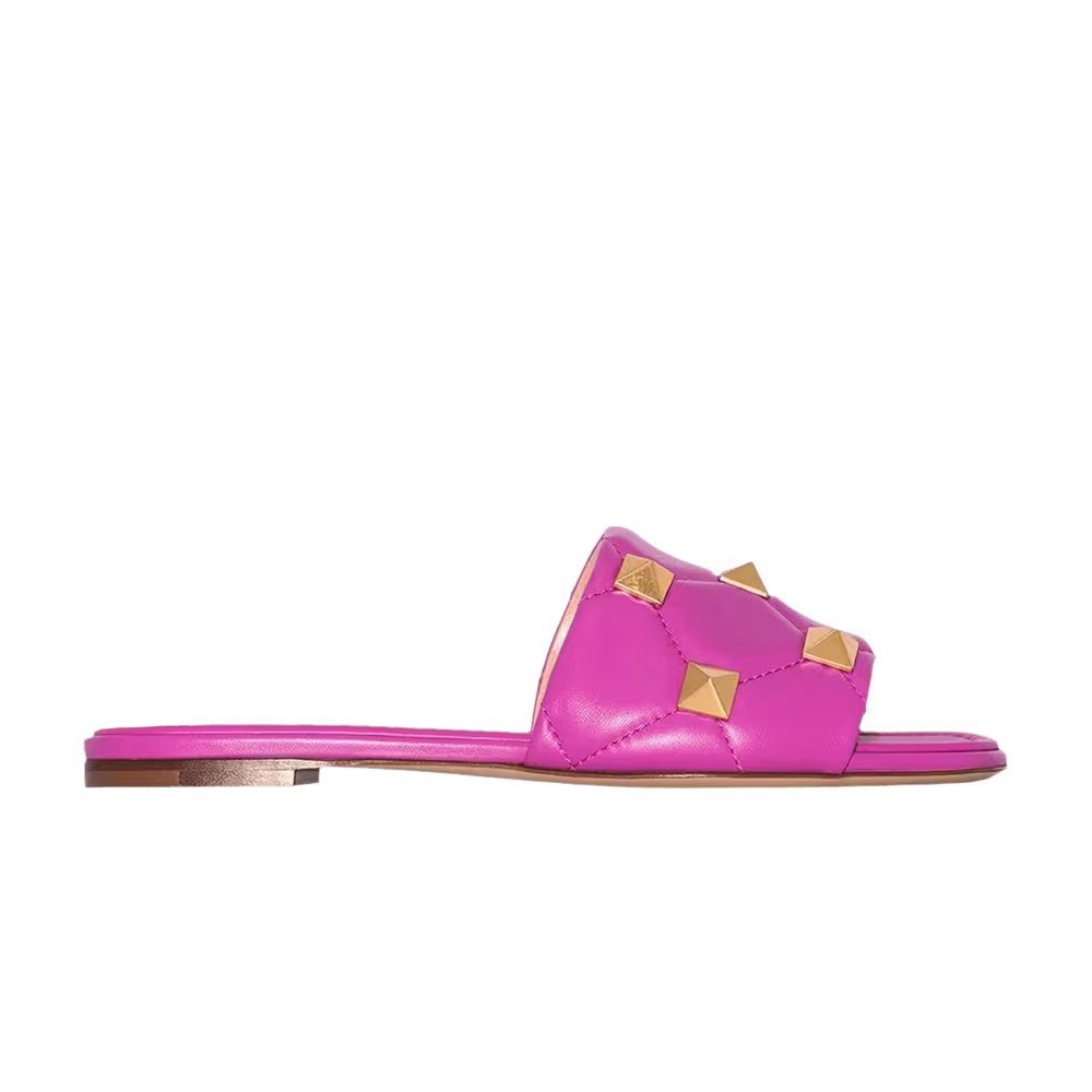 Valentino Women's Roman Stud Flat Sandal Radiant Orchid