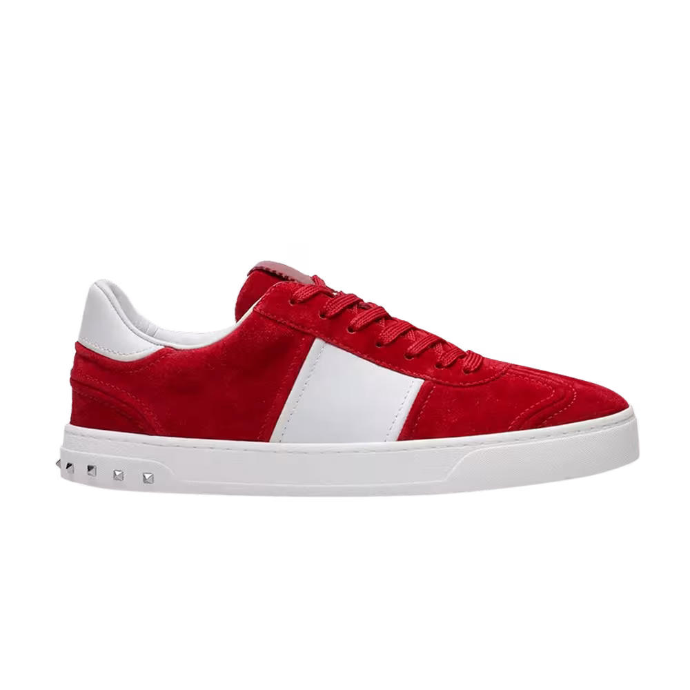 Valentino Rockstud Fly Crew Sneaker Red