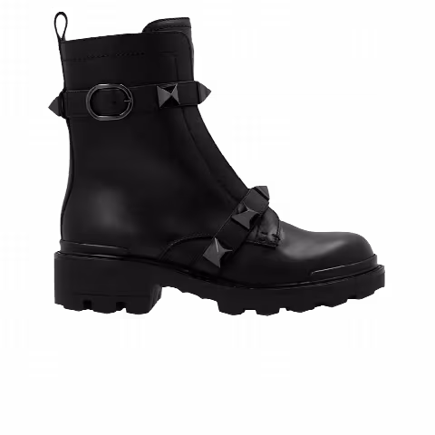 Valentino Wmns Roman Stud 40MM Combat Boot 'Black'