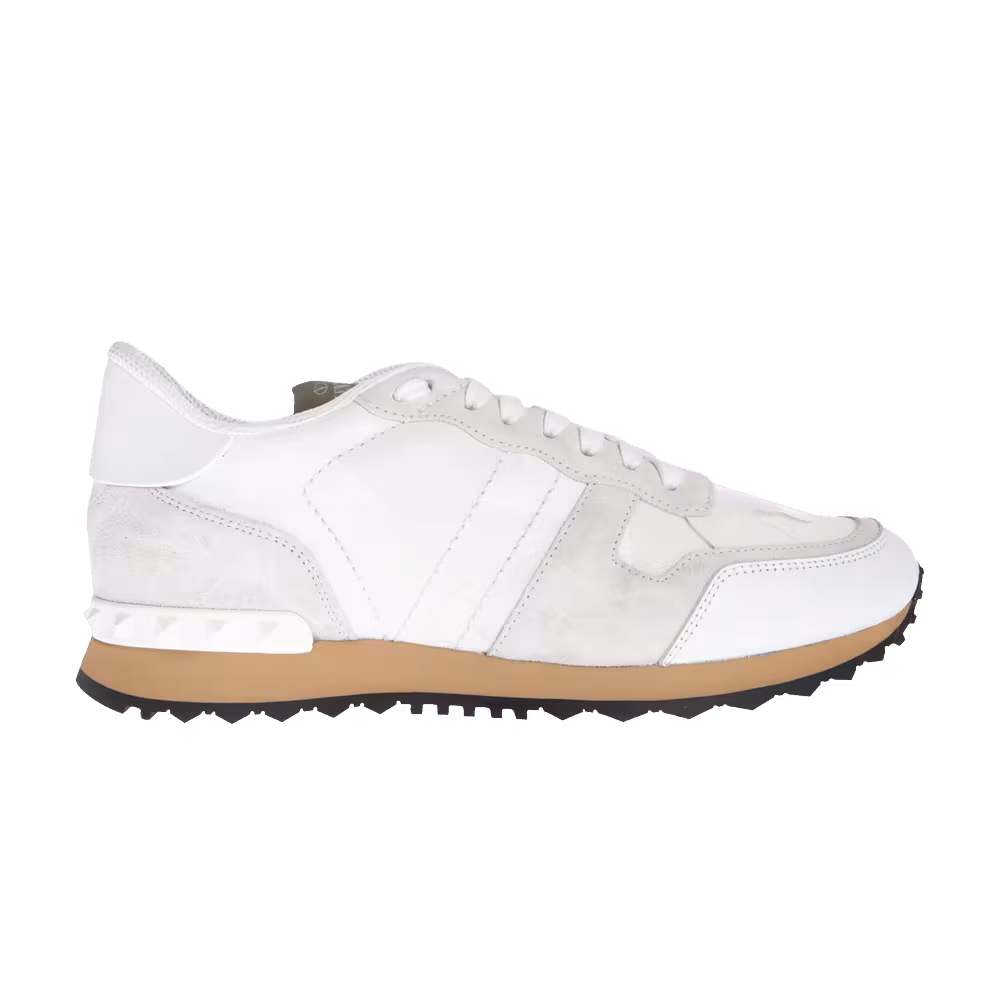 Valentino Rockrunner Rockstud Lace White Camo
