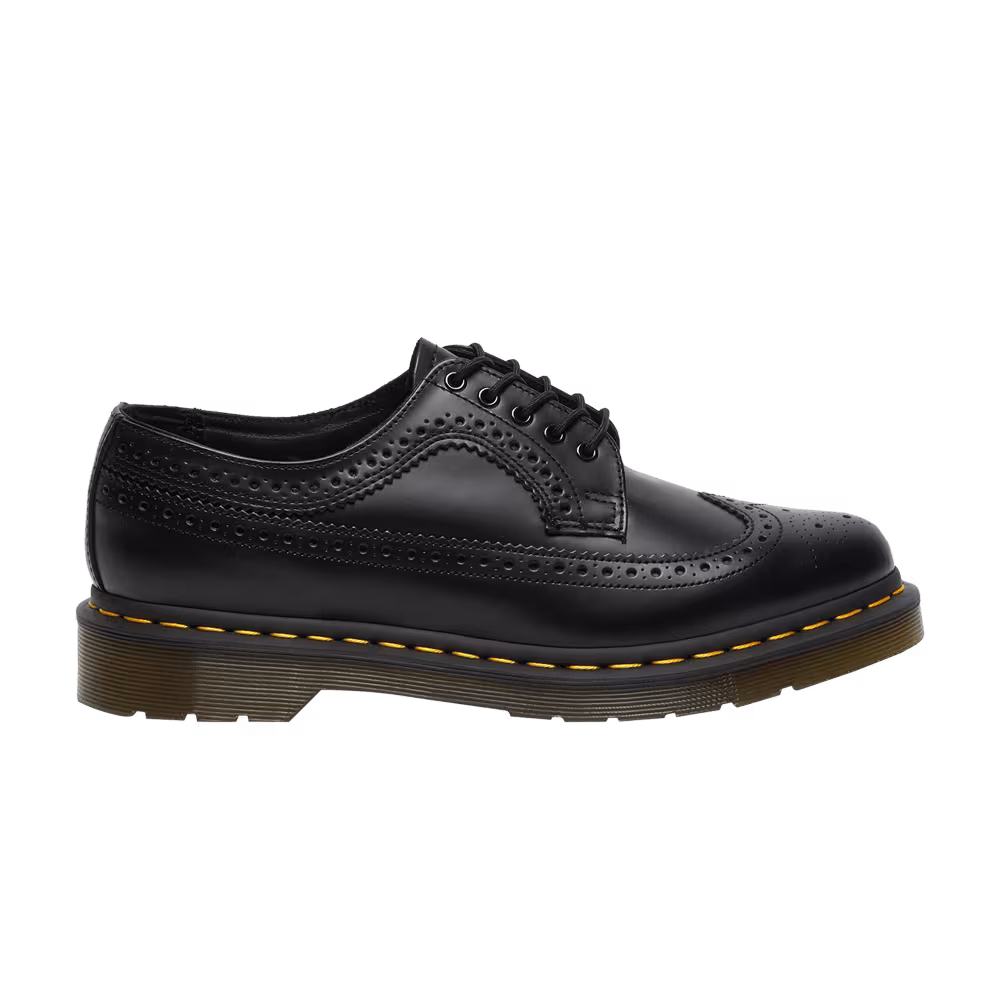 Dr. Martens 3989 Smooth Leather Brogue Black Yellow Stitch