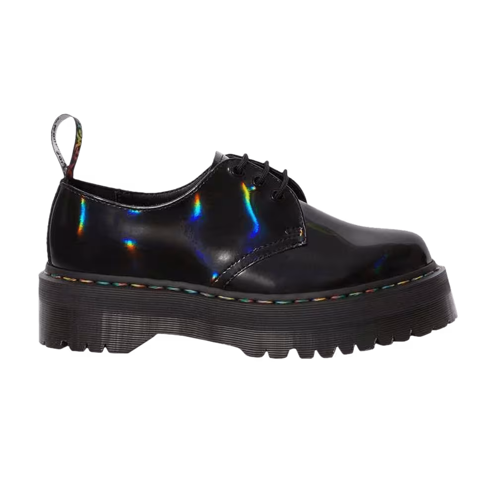 Dr. Martens 1461 Quad Platform Black Rainbow Patent