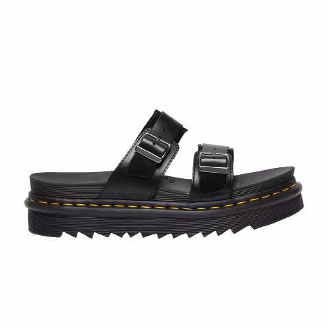 Dr. Martens Myles Brando Leather Buckle Slide Sandal 'Black'