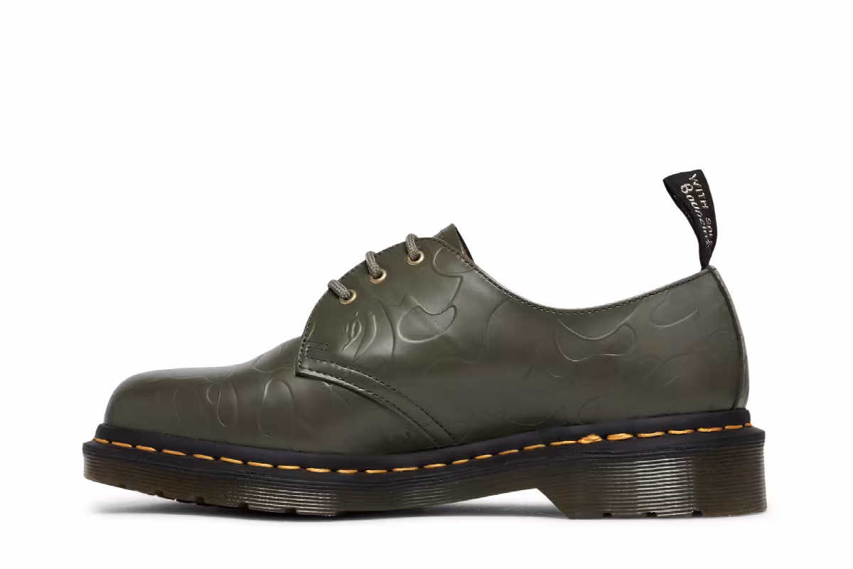 BAPE x Dr. Martens 1461 Khaki Embossed Camo, view 4