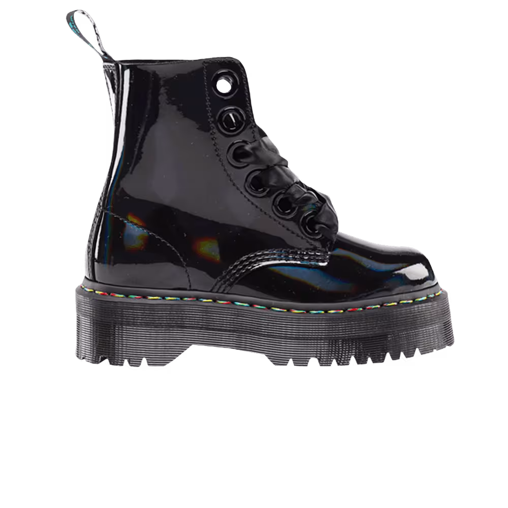 Dr. Martens Women's Molly Rainbow Patent Black