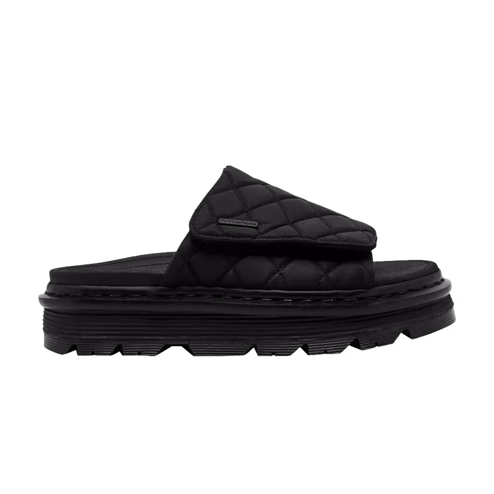 Dr. Martens Women's Suede Strap Platform Slide Sandal Black