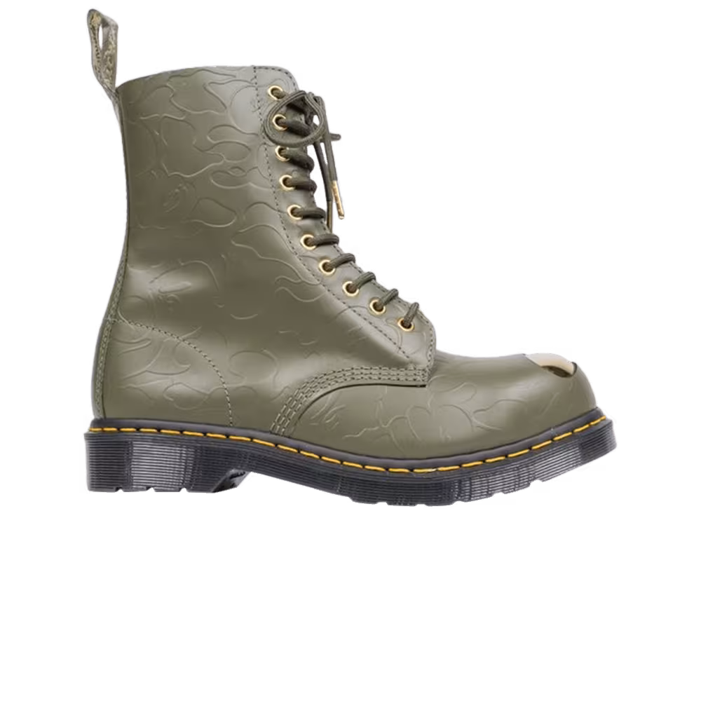 A Bathing Ape x Dr. Martens 1490 Smooth Khaki