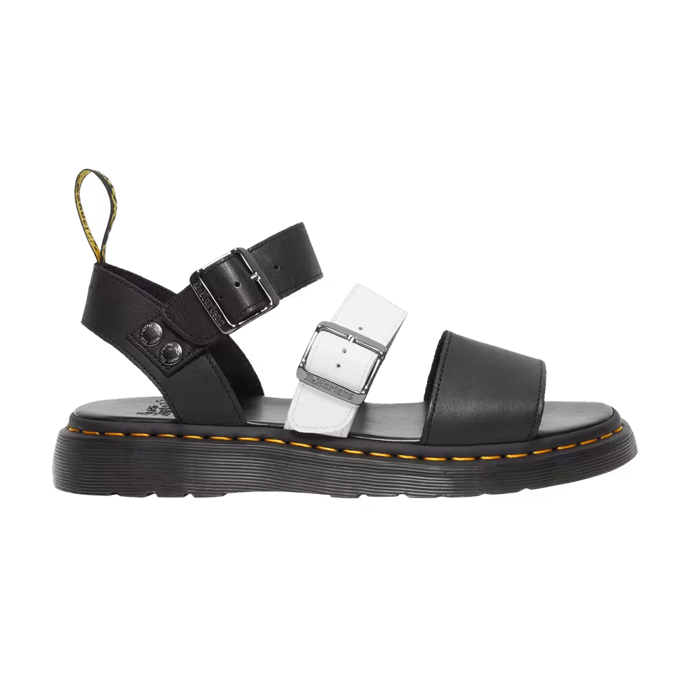 Dr. Martens Gryphon Contrast Leather Strap Sandals Black White