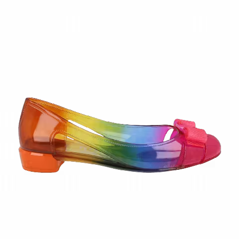 Wmns Ferragamo Vara Jelly Ballet Flat 'Red'