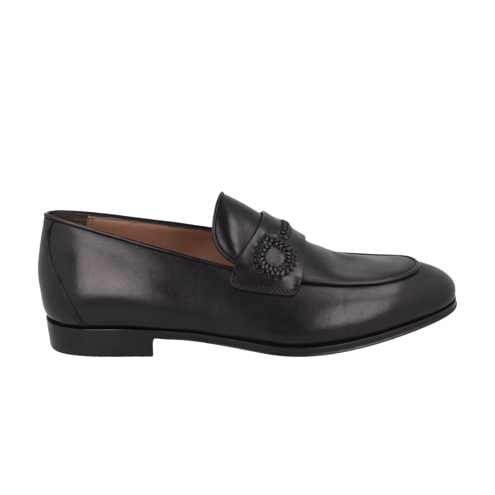 Ferragamo Rost Leather Loafers Black