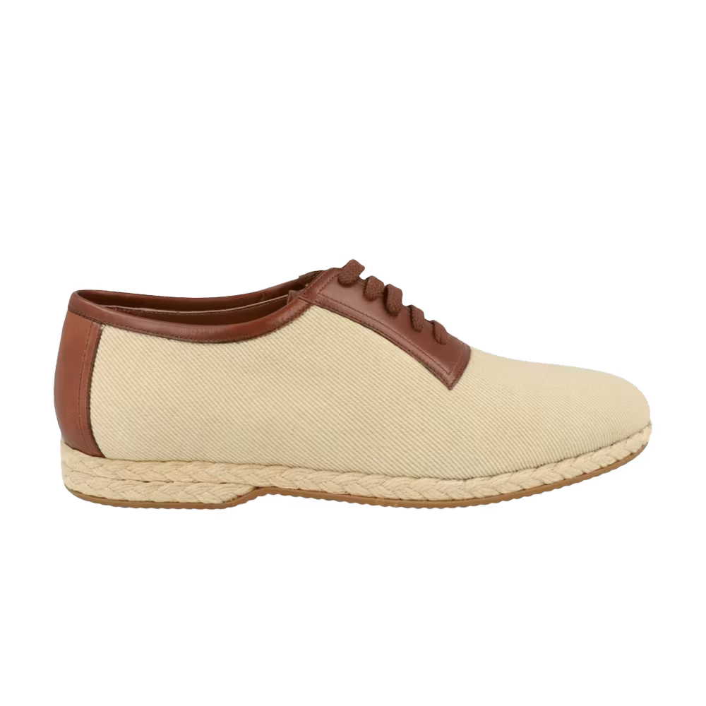 Ferragamo Bosco Canvas Dress Shoe Bone