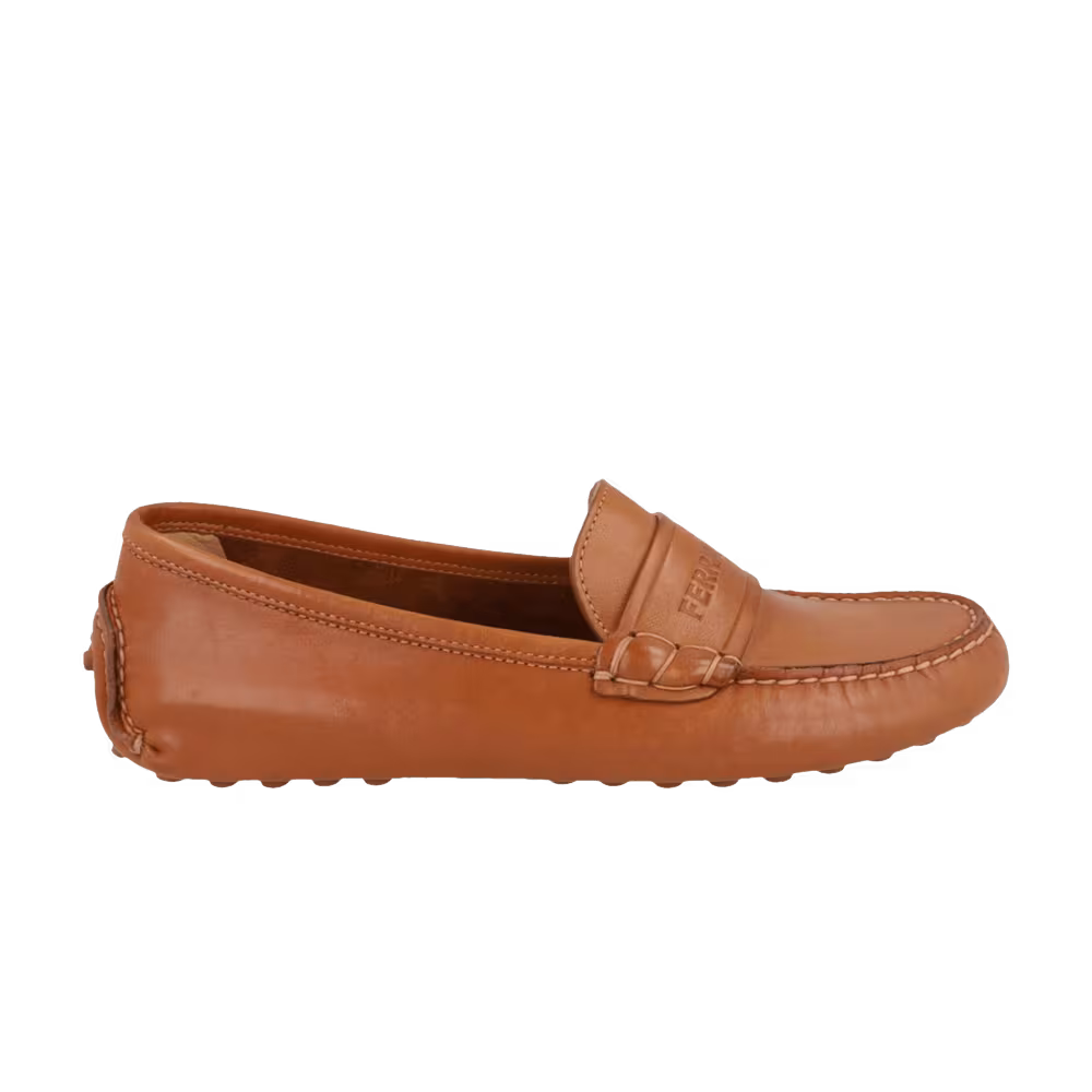 Women's Ferragamo Iside Leather Loafer Medium Brown