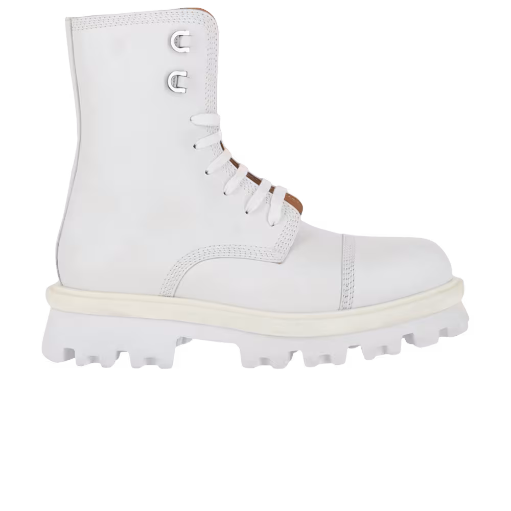 Ferragamo Faraway Combat Boot Wide White