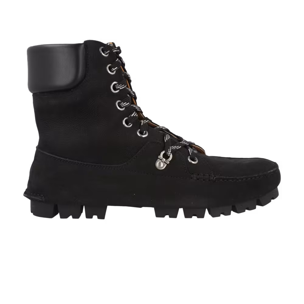 Ferragamo Grifo Hiking Boot Black