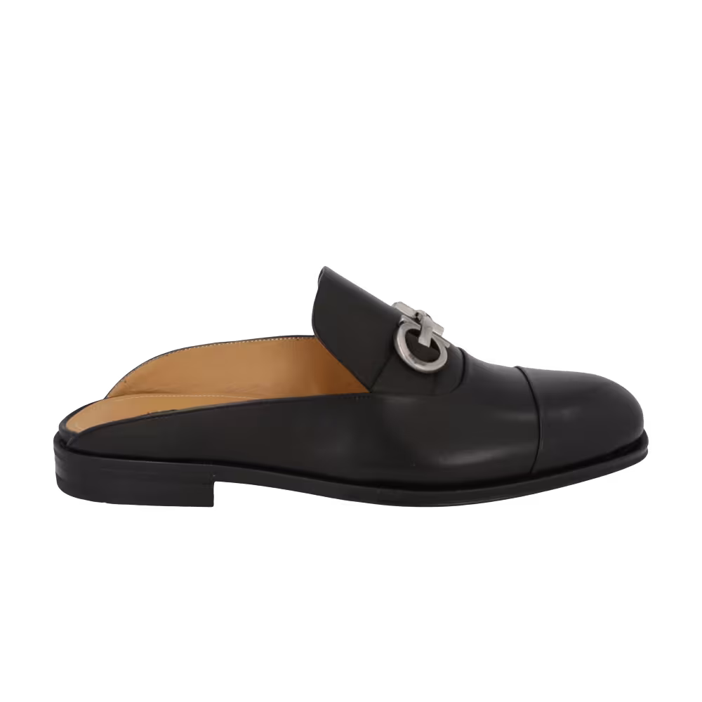 Ferragamo Gab Gancini Loafer Mule Black
