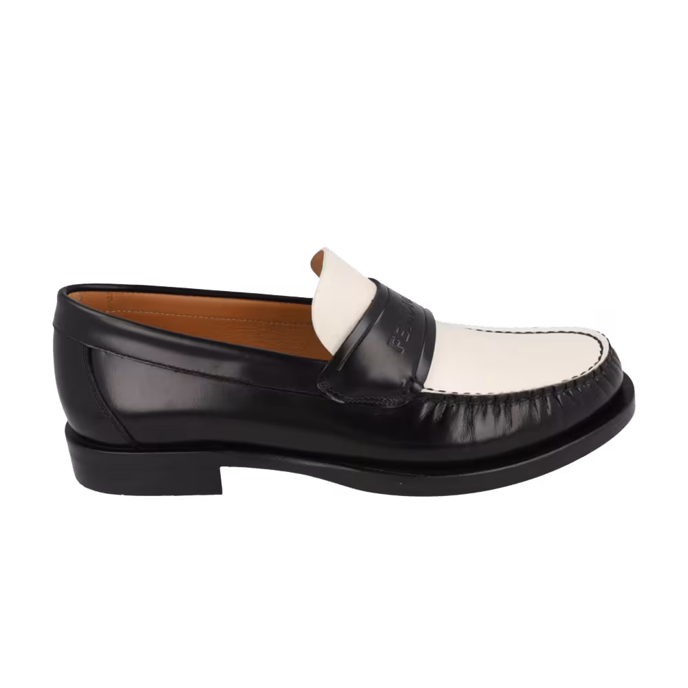 Ferragamo Fillmore Embossed Moccasin Loafer Black