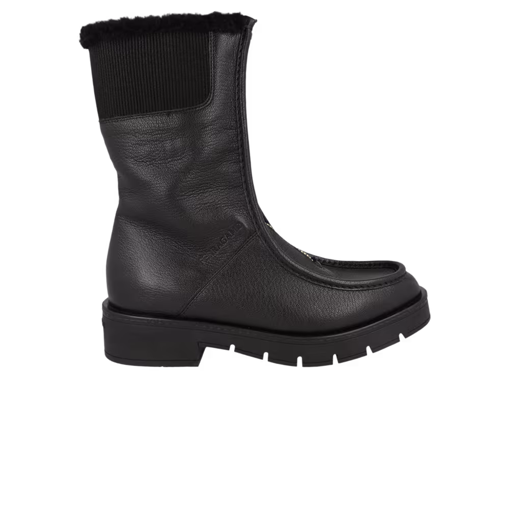 Ferragamo Women's Montse Fur Ankle Boot Black