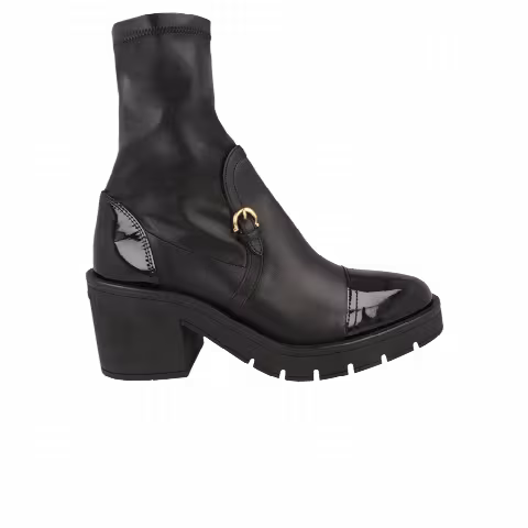Ferragamo Wmns Selyna Mixed Leather Stretch Ankle Boot 'Black'