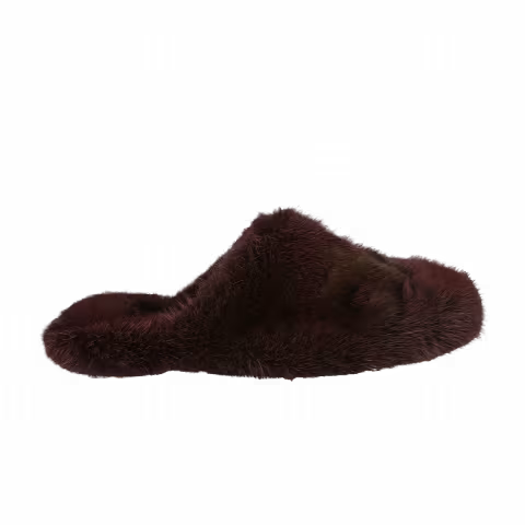 Wmns Ferragamo Lambro Mink Slide 'Bordeaux'