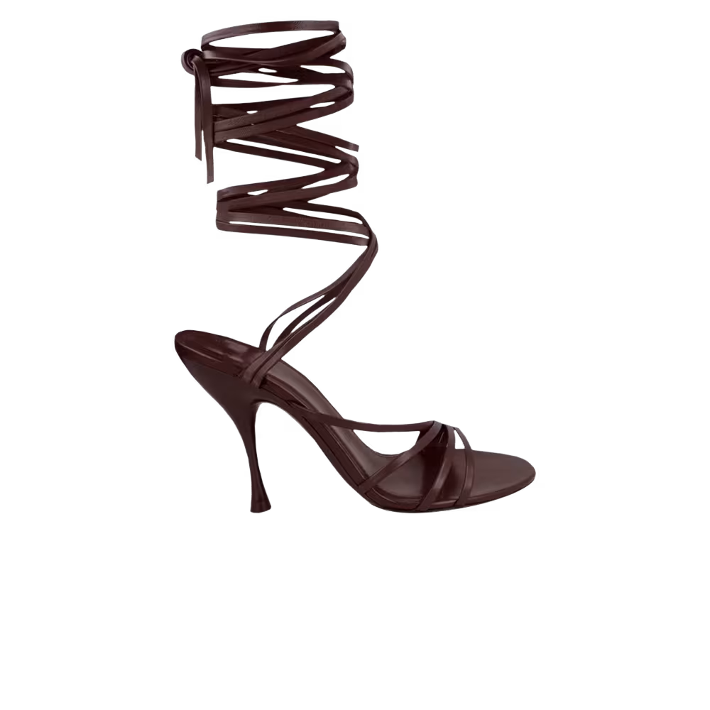 Ferragamo Women's Victoria X5 Wrap Tie Sandal Dark Brown