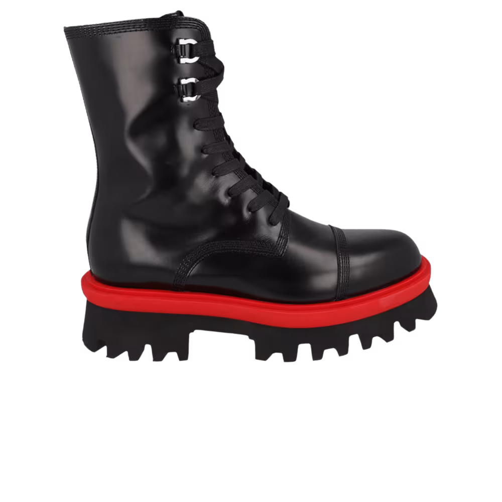 Ferragamo Women's Kira Leather Combat Boot Black