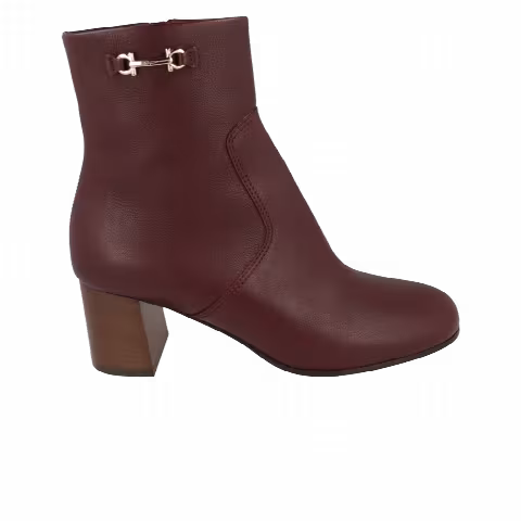 Ferragamo Wmns Otello Leather Bootie 'Nebbiolo'