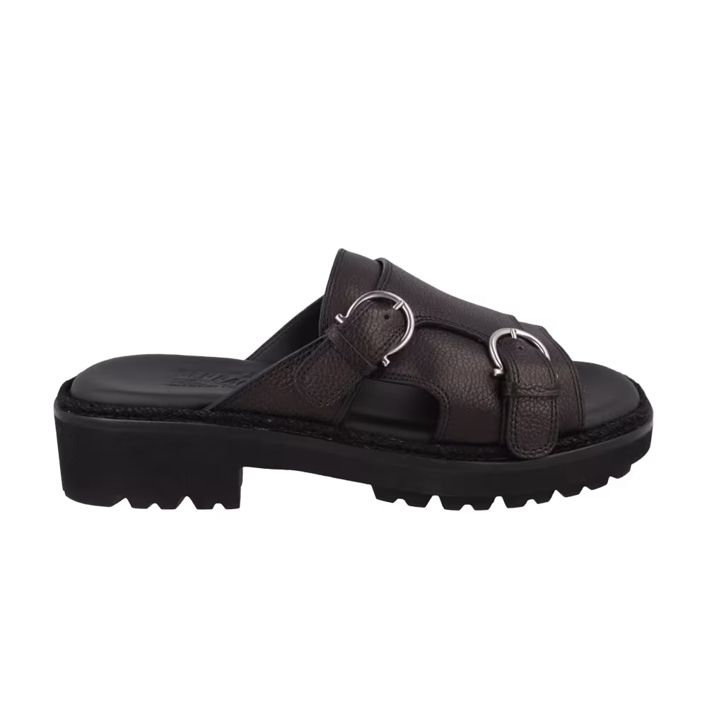 Ferragamo Girby Leather Slide Black