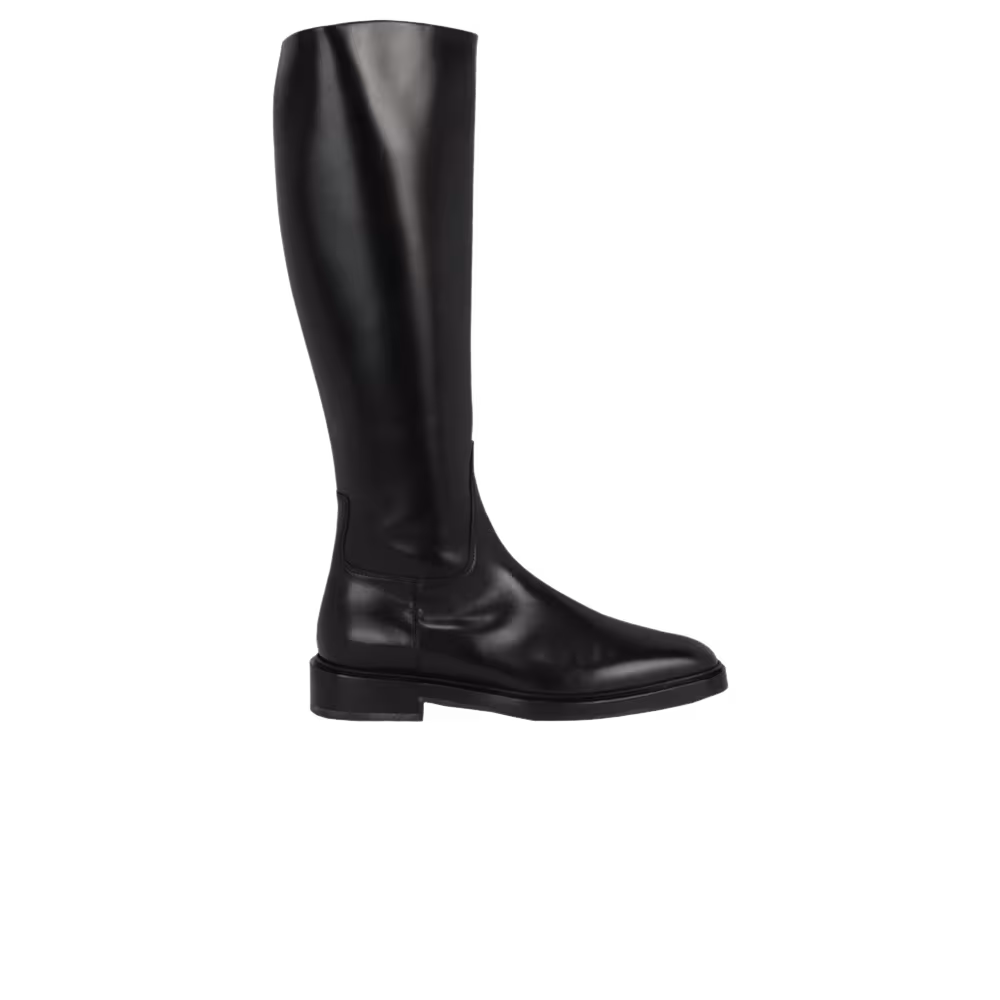 Ferragamo Women's Flu Leather Zip-Up Boot Black