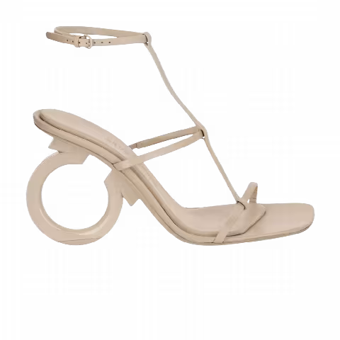 Ferragamo Wmns Elina X5 Gancini Logo Heel 'Beige Khaki'