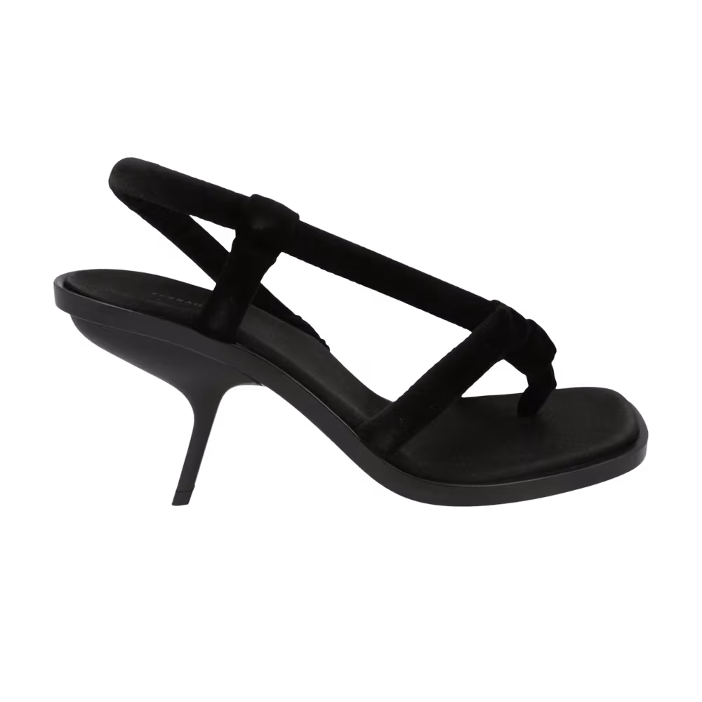 Ferragamo Women's Fluer Velvet Sandal Black