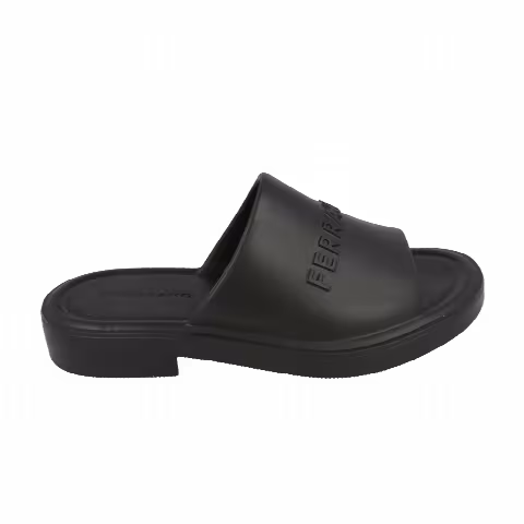 Ferragamo Wmns Giuneva Logo Embossed Slide 'Black'