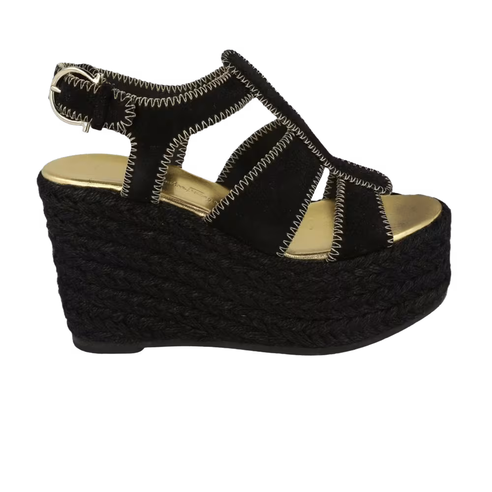 Ferragamo Women's Renee Wedge Espadrilla Black
