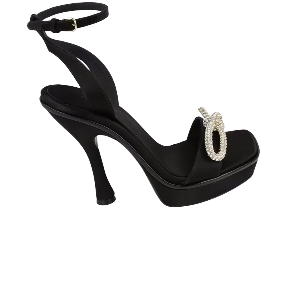 Ferragamo Women's Satin Allison X5 Sandal Black