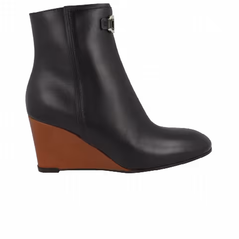Ferragamo Wmns Catuja Leather Wedge Bootie 'Nero'