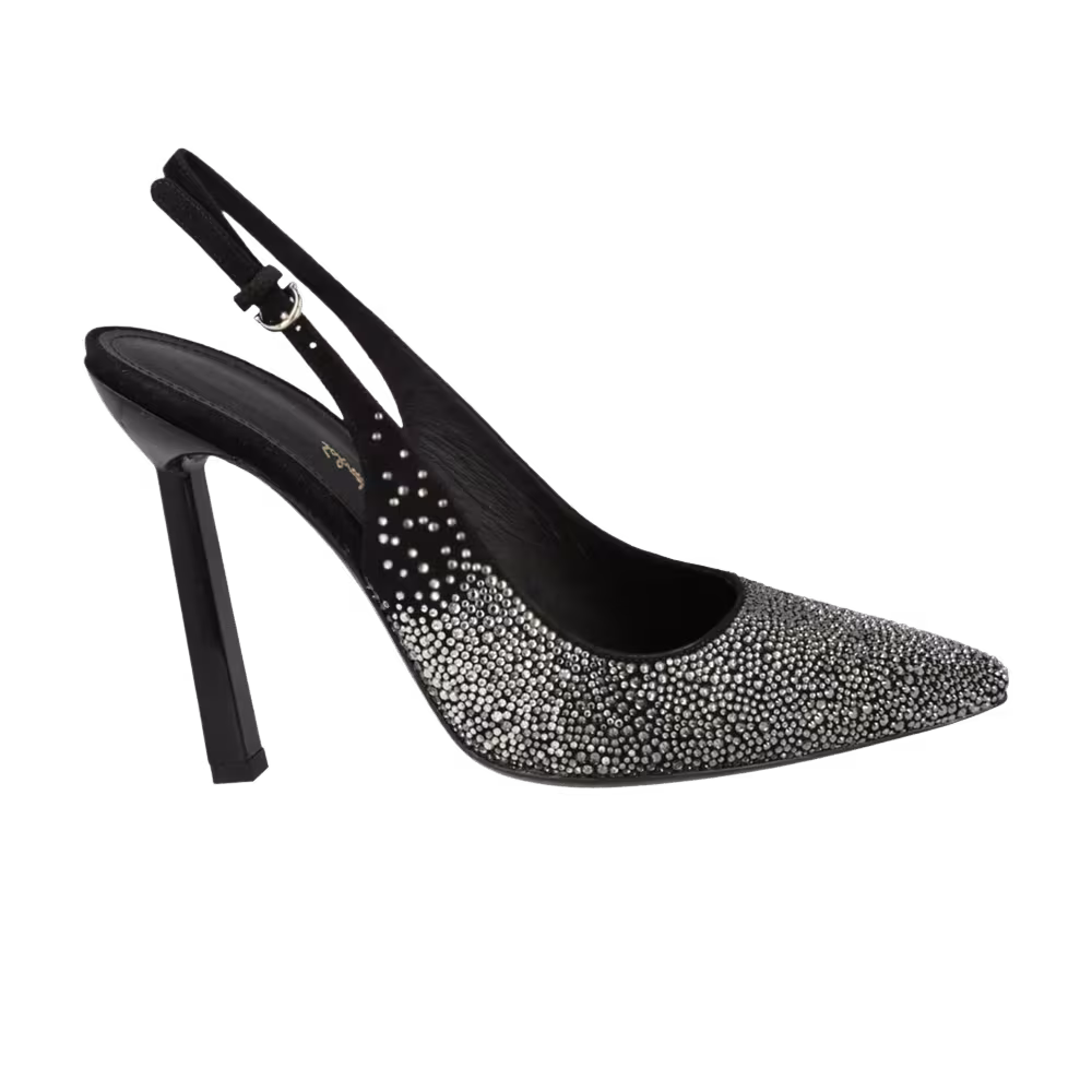 Women's Ferragamo Jessie Crystal-Embellished Slingback Pump Black