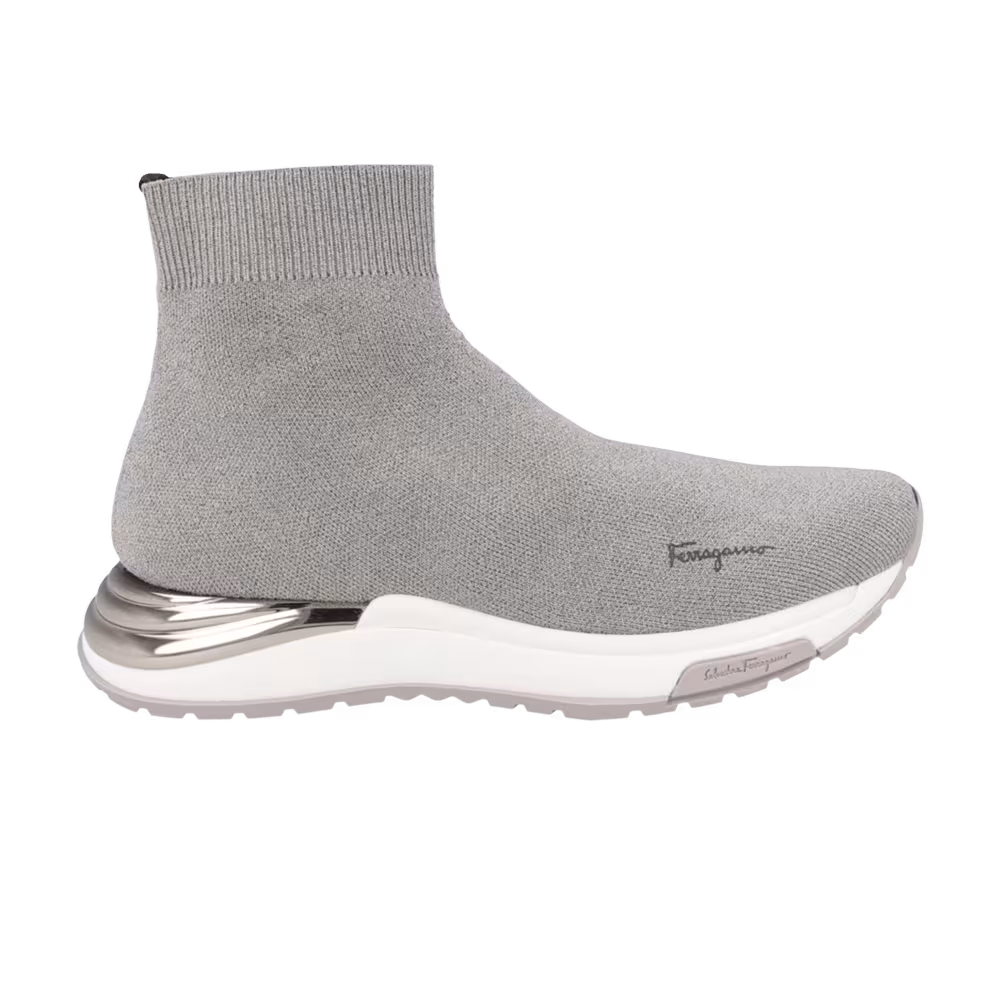 Ferragamo Women's Ninette High Sock Sneaker Grey