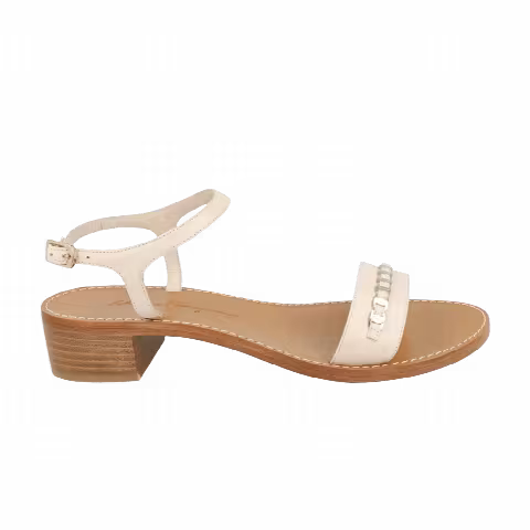 Wmns Ferragamo Tremiti Leather Sandal 'Bone'