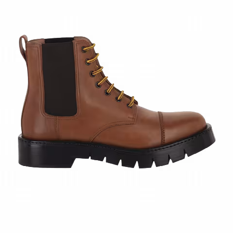 Ferragamo Rosco Leather Combat Boot 'Medium Brown'