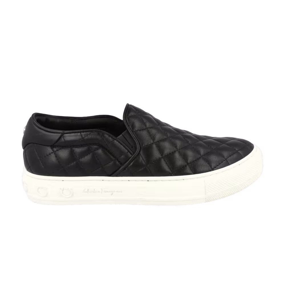 Ferragamo Women's Lisa 1 Quilted Slip-On Sneaker Black