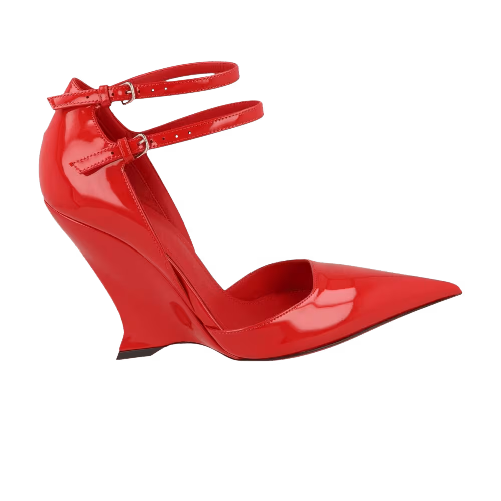 Ferragamo Women's Vidya X5 Patent Wedge Pump Red