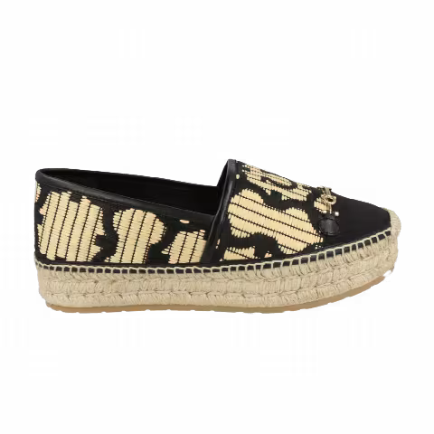 Ferragamo Wmns Kim 3 Platform Espadrille 'Black Beige'