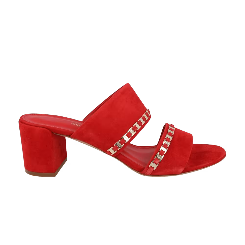 Ferragamo Women's Trabia Chain Sandal Red