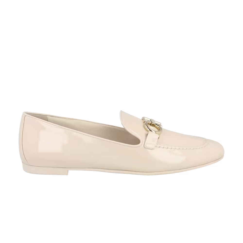 Ferragamo Women's Trifoglio Patent Leather Loafer Bone