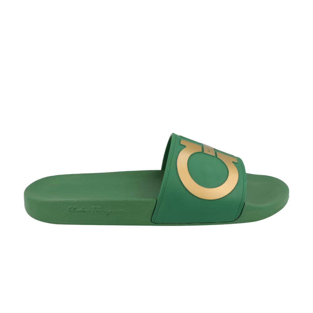 Ferragamo Groove 2 Slide Dark Green